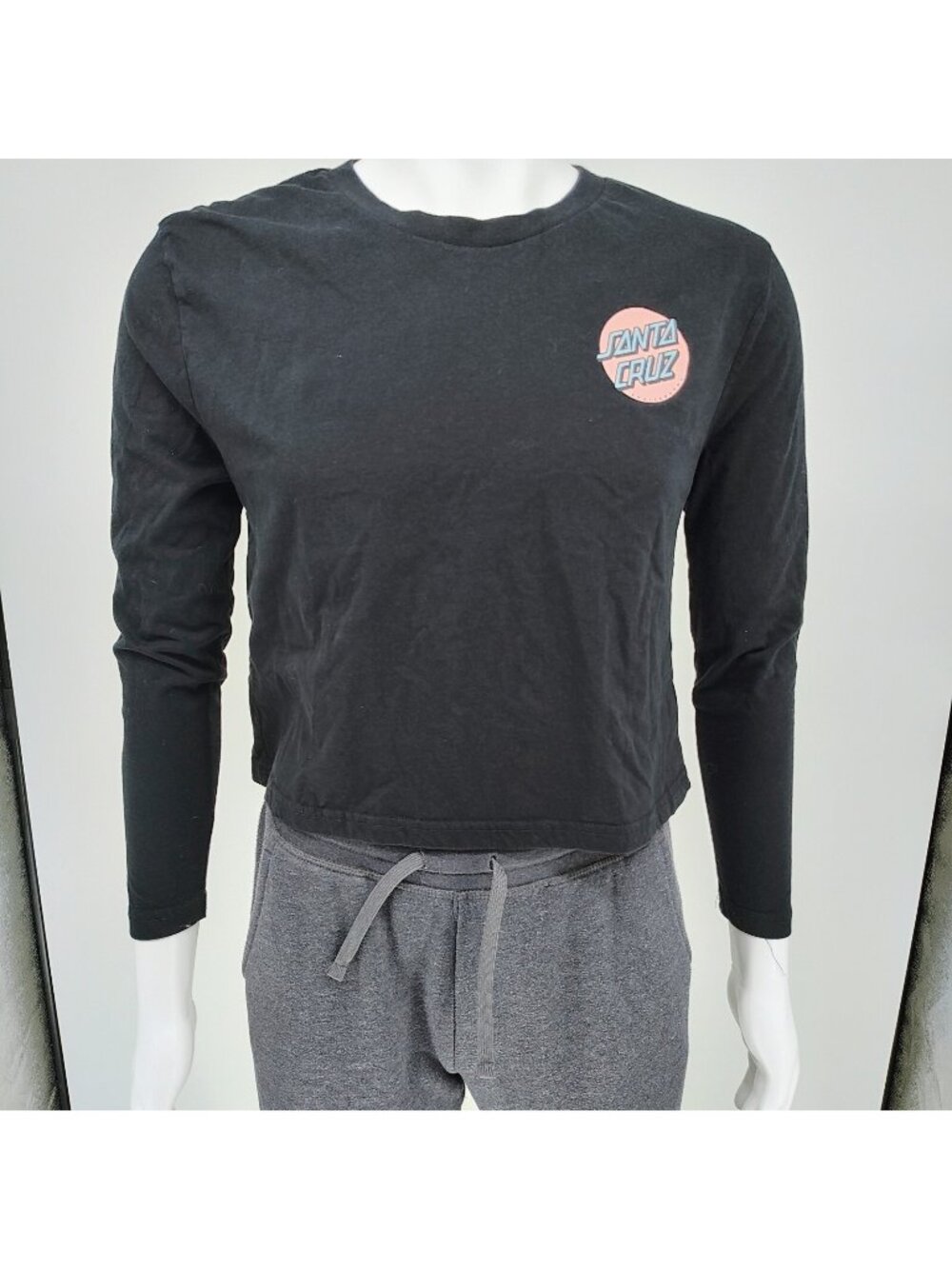 Santa Cruz Skateboards Womens Long-Sleeved Logo T-Shirt (Size 8)